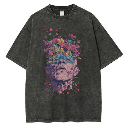 Oversize Vintage T-Shirt „Blooming Mind“ – Streetwear Graphic Tee
