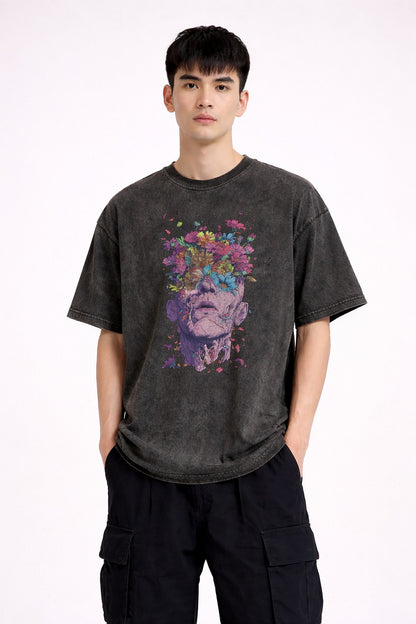 Oversize Vintage T-Shirt „Blooming Mind“ – Streetwear Graphic Tee