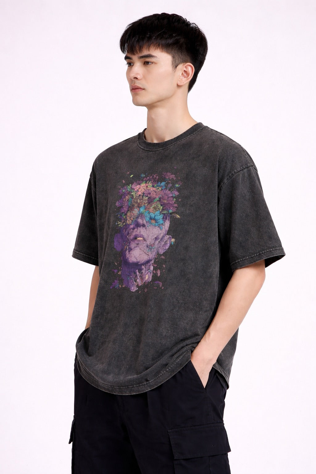 Oversize Vintage T-Shirt „Blooming Mind“ – Streetwear Graphic Tee