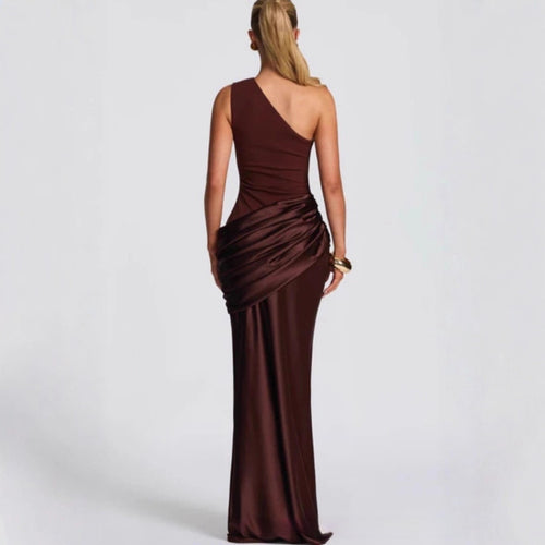 Bordeaux One-Shoulder Maxikleid – Eleganter Look für Gala & besondere Anlässe