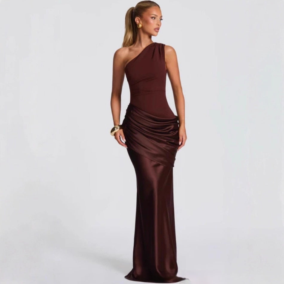 Bordeaux One-Shoulder Maxikleid – Eleganter Look für Gala & besondere Anlässe