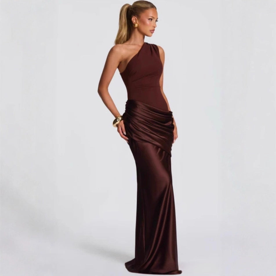 Bordeaux One-Shoulder Maxikleid – Eleganter Look für Gala & besondere Anlässe